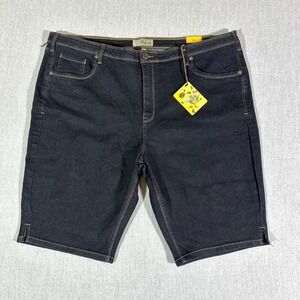 Hybrid & Company Women's Bermuda Shorts Plus Size 24 Black Denim New With Tags